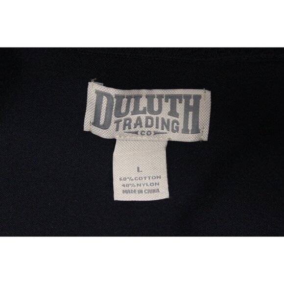Duluth Trading Co men's black rib knit mock‎ neck full zip sweater L - Picture 7 of 9